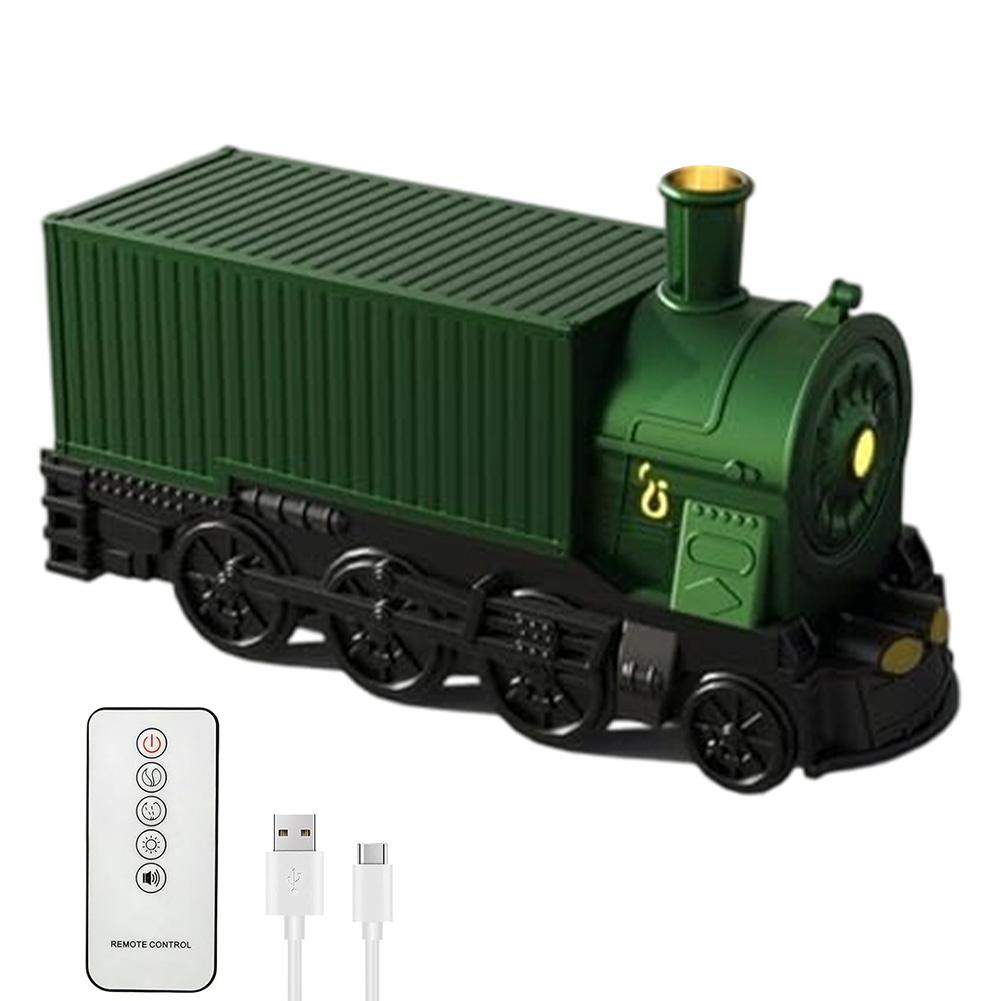 

USB Powered Train Aroma Diffuser Remote Control 300ml Essential Oil Humidifier Low Noise Output with Safety Auto Shutoff зелёный