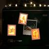 Christmas Refrigerator Magnets 3Pcs Light-up Frame Magnet, Vintage Wooden Picture Frames with Lights Fridge Glowing Magnetic Holder for Cabinet Locker