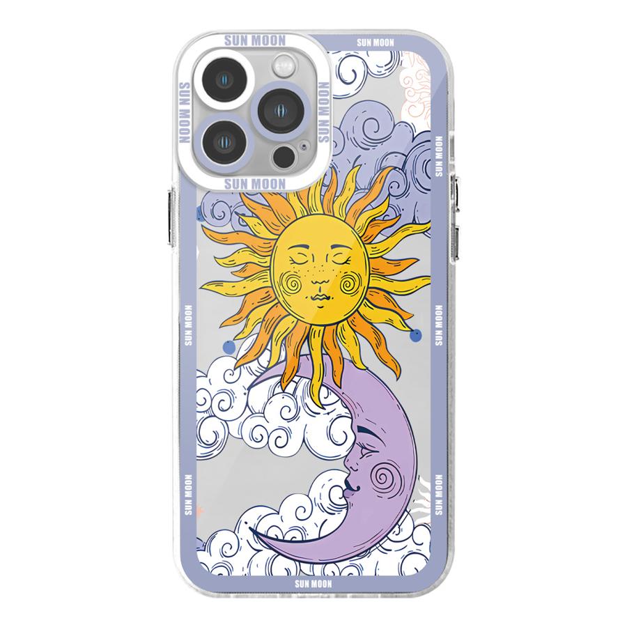 

Sun Moon Stars Pattern Phone Case for iPhone 16 Pro 13 Pro Max SE 8 7 Plus XR 14 15 Pro Max 11 12 Mini X XS Max Soft Clear Shell iPhone 16