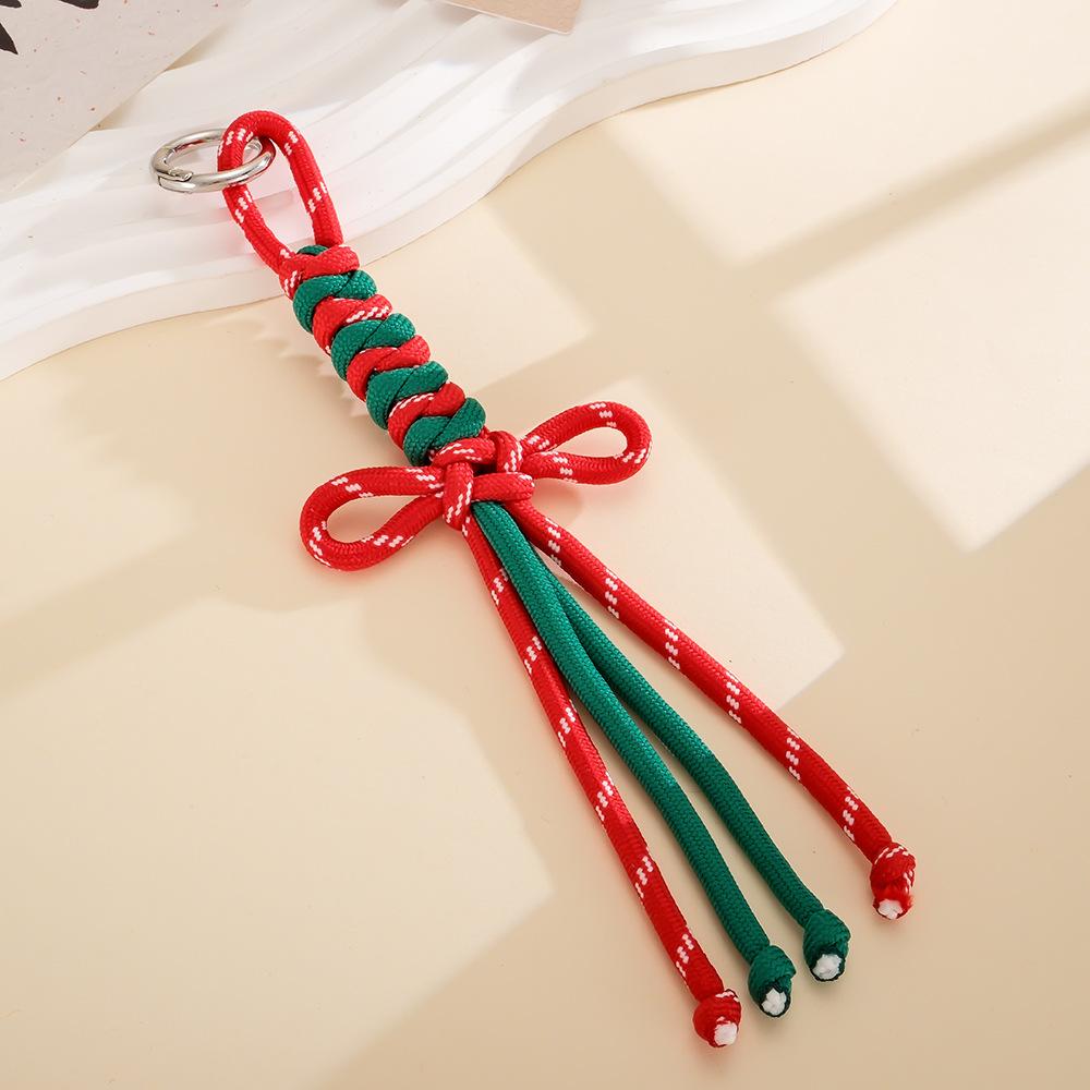 Colorful Cow Hand-woven Nylon Keychains Bag Decorative Car Fashion Accessories Woven Art Gift for Friend Bag Charm