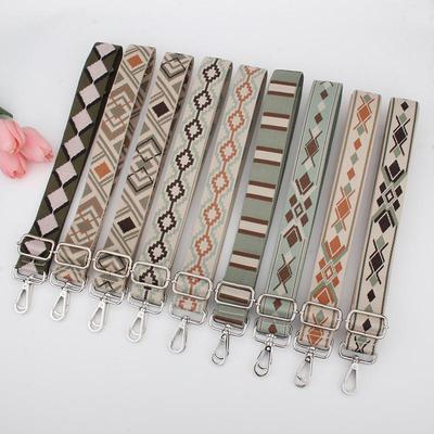 Neuer mehrfarbiger, verstellbarer, breiter Schultertaschengurt aus Jacquard für Damen