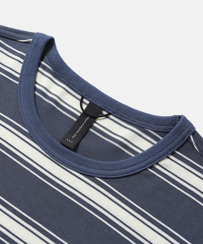 MOIF [Ss26] One Pocket H/S Tee / Blue Stripe
