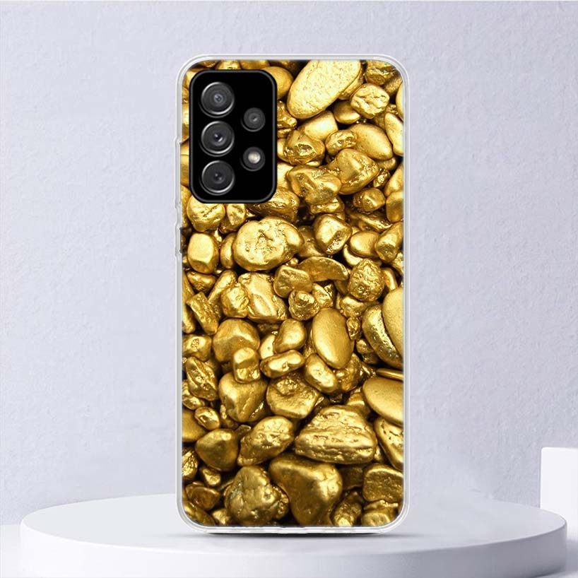 Fine Gold Pattern Printing Soft Case For Samsung Galaxy A52 A42 A32 A22 A12 A02S Phone Cover A50 A51 A70 A71 A41 A31 A21S A40 A3