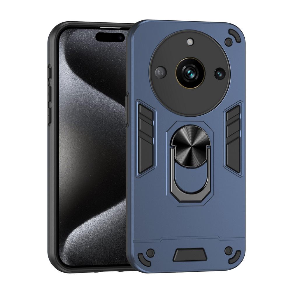 Mehrschichtige Autohalterung Ständerhülle für Realme 11 Pro + 10 9 Pro 9i Realme C53 C55 C51 C35 C33 C31 Kameraschutzhülle
