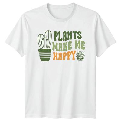Plants Make Me Happy Succulents Nature Unisexs TShirt Unisexs Tee Graphic Top