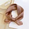 Solid Nature Silk Square Scarfs for Women Neck Ties Foulard Neckerchief Hairband Hands Bag Ribbons Headband Gift