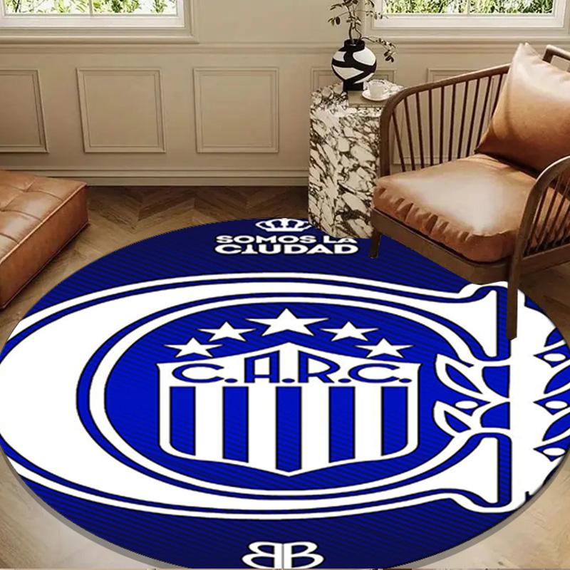 Rosario Central Crest Round mat, Anti-slip Circle Carpet Chair rug For livingroom,Bedroom, doormat home decor Gift Christmas Gifts