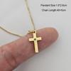 Engraved 26 Initial Letter Cross Pendant Necklace For Boys Girls Gold Plated Stainless Steel Children Jewelry