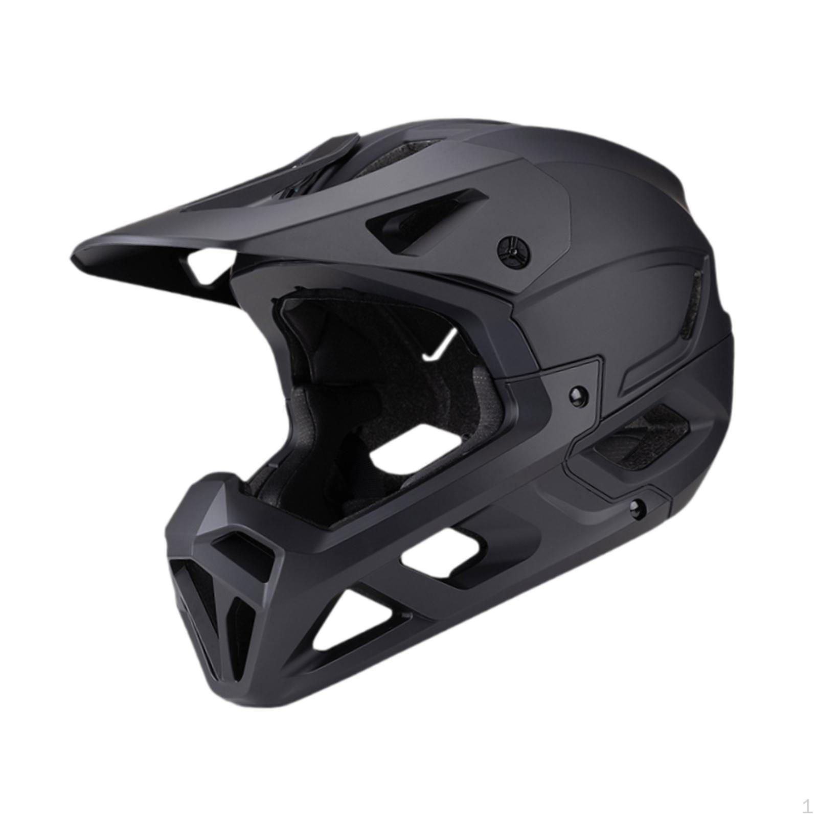 

Adjustable Full Face Bicycle Helmet with Sun Protection for Outdoor Activities Black