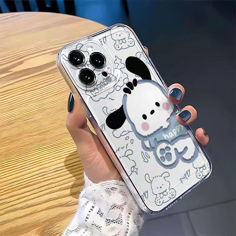 Hello Kitty & Pachacco Drop-Proof Phone Case for Apple 14 Pro/15 Plus/17 Pro Max/X - Cross-Border Couples Edition