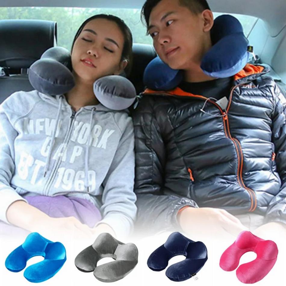 

6 цветов U-образная подушка для путешествий, автомобильный воздушный полет, ПВХ надувные подушки, поддержка шеи, подушка для подголовника, мягкая подушка для кормления