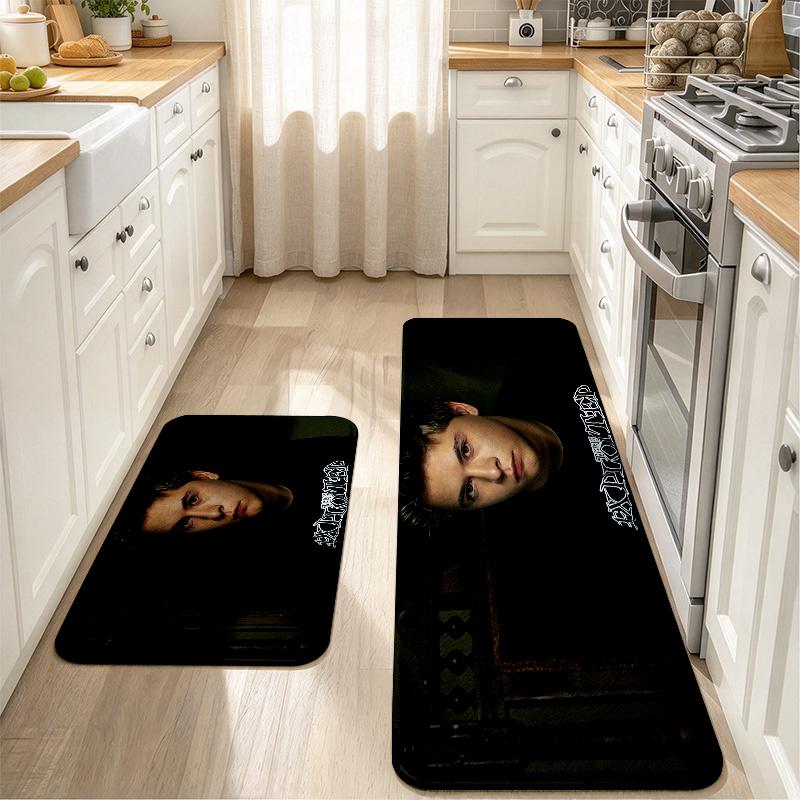 Gustav Schafer Print Flannel Kitchen Mat Christmas Soft Area Rug Non Slip Floor Carpet Home Decoration