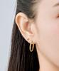 Goldndear 14Kgf Simple Basic One-Touch Hoop Earrings