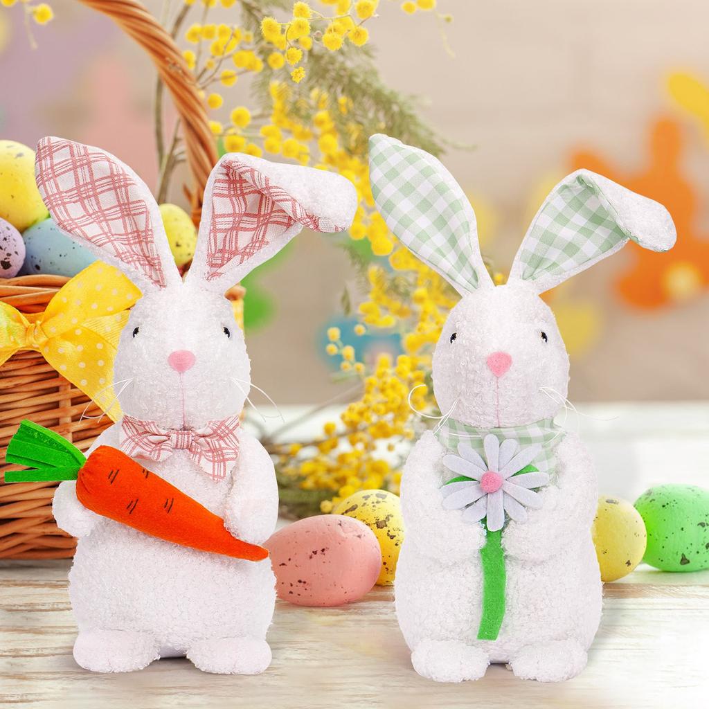 New Easter Bunny Standing Figure Cute Doll Holiday Party Decoration Home Decorations