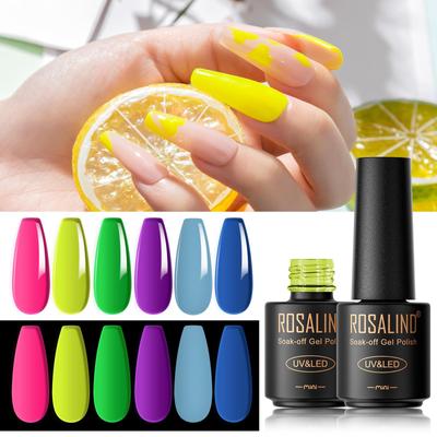 ROSALIND Mini Soak Off eon Luminous Gel Polish Bright For Nail Art Design LED/UV lampa