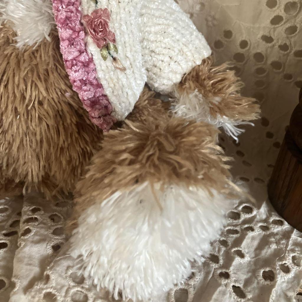 [USED] Retro Teddy Bear, Size 23cm. Old But Undamaged. Cardigan Purchased In Australia.