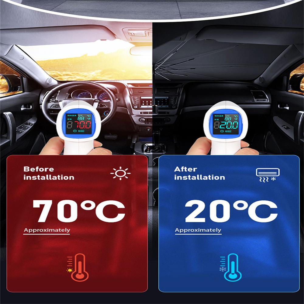 Titanium Upgraded Car Windshield Sun Shade Umbrella 7-Layer UV Blocking Sunshade