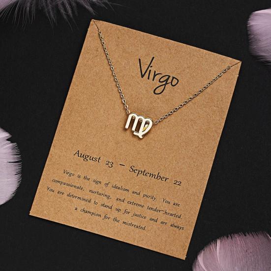 Femei Constelații Simbol pandantiv Placat cu aur Lanț claviculă Colier Bijuterii
