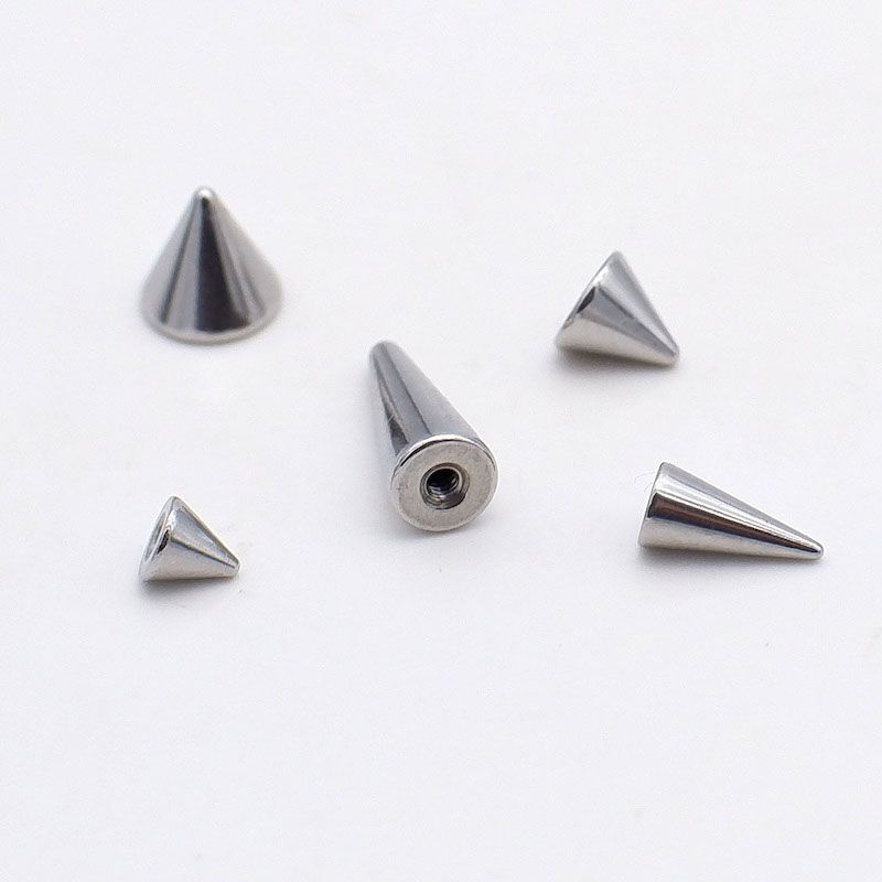 F136 Titanium Alloy/Titanium Steel Devil Nail Tip Cone Labret Stud Earrings Ear Bone Stud Replacement Head Accessories Piercing Jewelry DIY