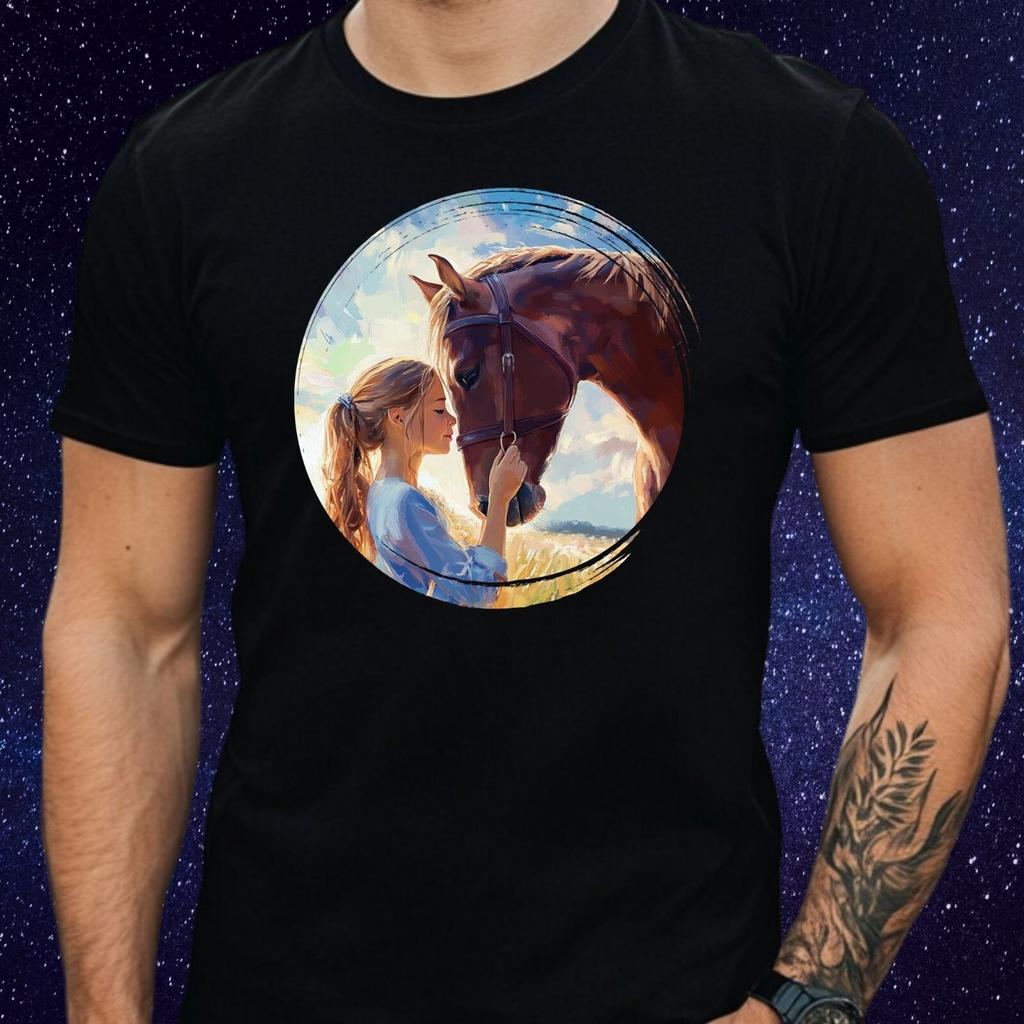 T-Shirt Men Girls with Horse Motif Cotton Size S To 5XLWill Be Opened In a New Window or Tab