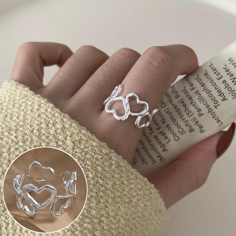 Geometric Lines Open Wrap Ring - S925 Silver Plated for Women