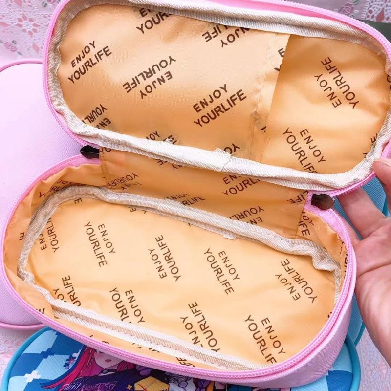 Pencil Case, Anime K-POP Student Large Capacity Double Zipper Stationery Case Pencil Case
