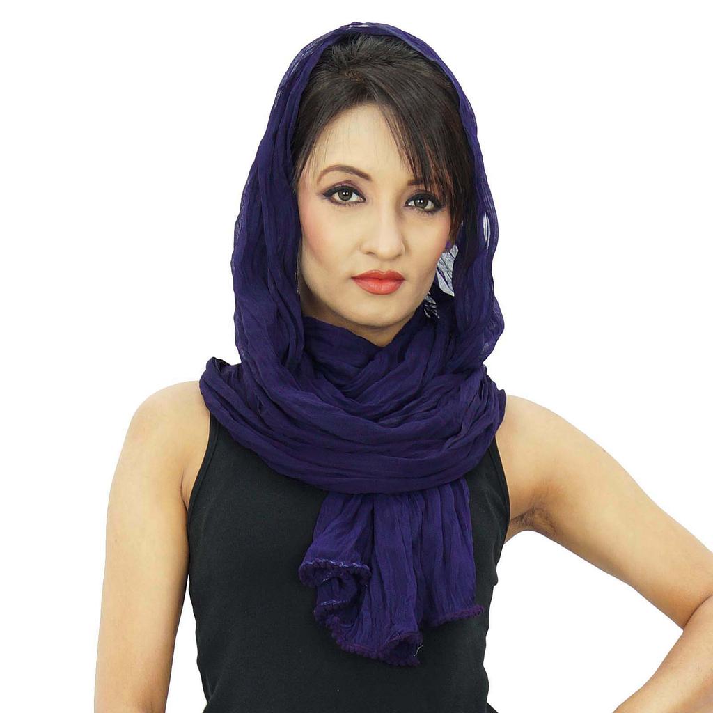 Chiffon Blend Dupatta Long Stole Women Neck Wrap Indian Scarves Chunni