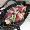 Cole Haan Leather Hand/Shoulder Bag Black with Scarf Decoration Stylish(USED)