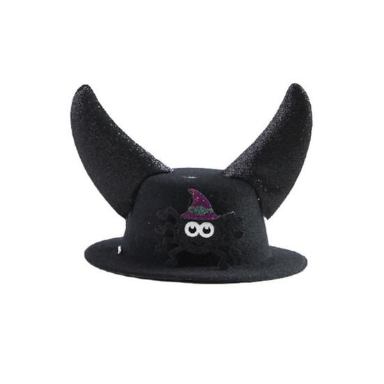 Halloween Pet Hat Cat Formal Hat with Horns Pumpkin Spider Hat Adjustable Headpiece for Small Dogs And Cats Holiday Costume Accessory