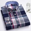 Spring and Autumn Oxford Spun Men's Shirt Cotton Long-sleeved Casual Shirt Slim Plaid Casual Cotton Shirt