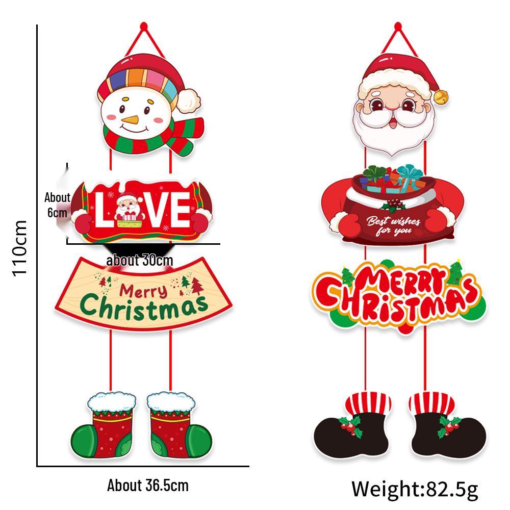 Christmas Door Hanger: Santa Claus and Tree Couplet Ornament