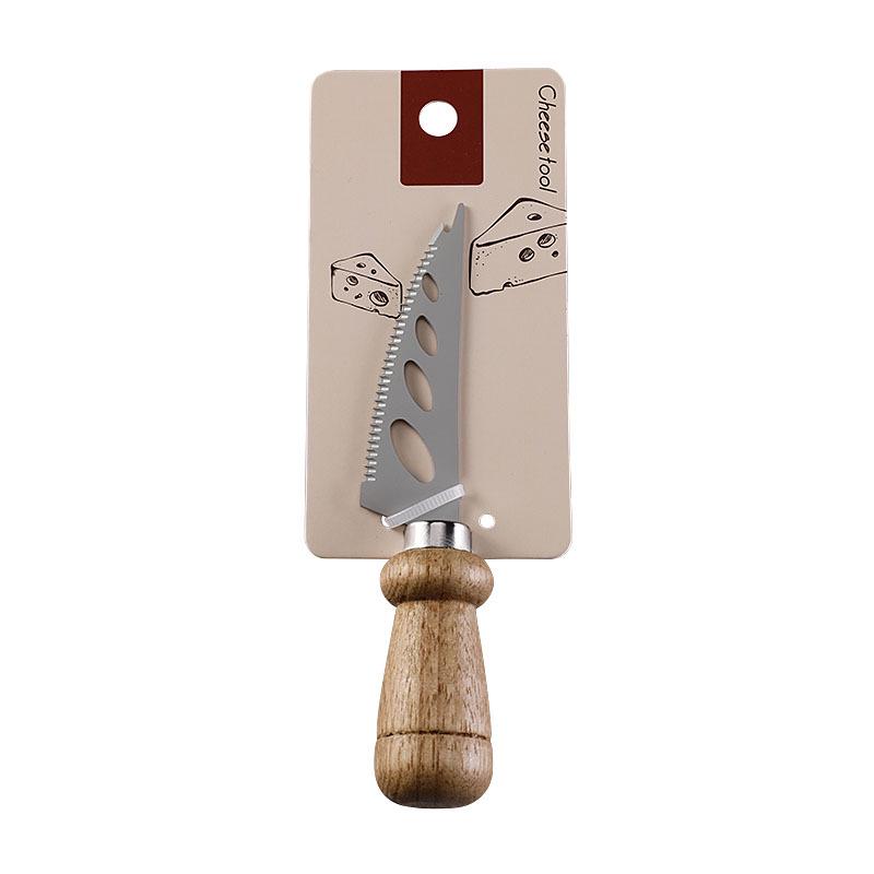 Stainless Steel Cheese Knife Set with Rubber Wood Handles