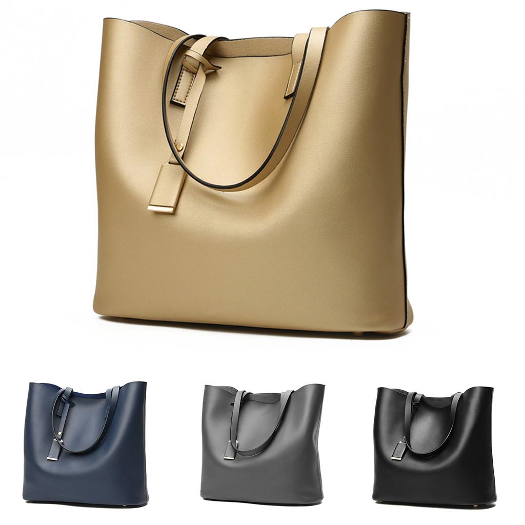 

Women Ladies Fashion Retro Solid Large Capacity Shoulder Tote Handbag Casual Bag