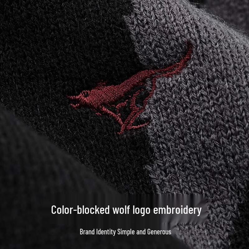 SEPTWOLVES Men's Crew Neck Wool Blend Sweater