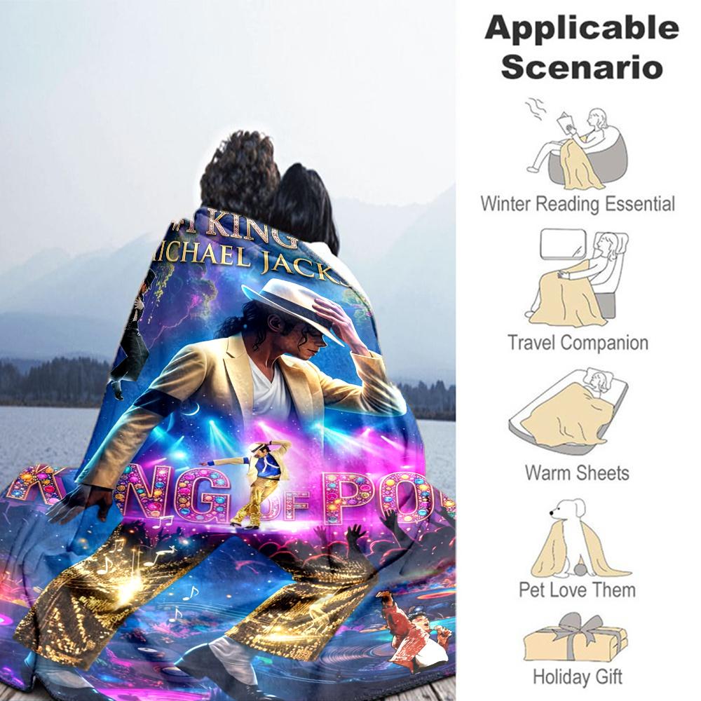 Michael Jackson Blanket Durable Comfort Suitable For Couch Chair Bedding For All Seasons Digital Print Ideal Gift For Birthday Valentine'S Day