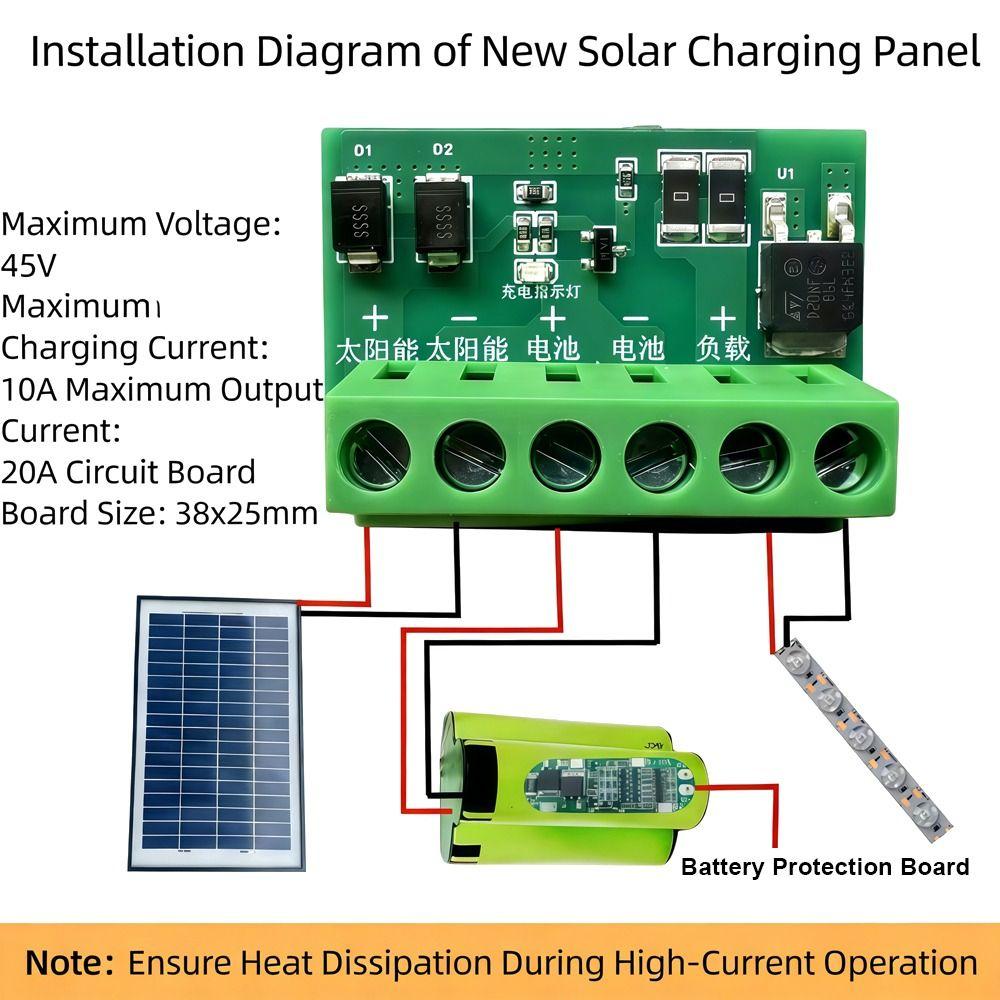 1Pcs New DC 6-45V Control Circuit Board Fully Automatic Auto On Off Solar Street Light Board 10A Light Drive Control Board