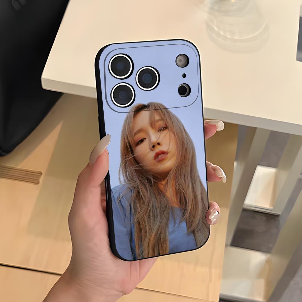Singer Taeyeon Girl Phone Case For IPhone 17 Air 16 E Pro Max 15 14 13 Mini 12 Pro 11 Max Plus Black Soft Shell