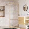 Walk In Shower Screen with Tempered Clear Glass and Gold Frame 90 X 195 Cm
