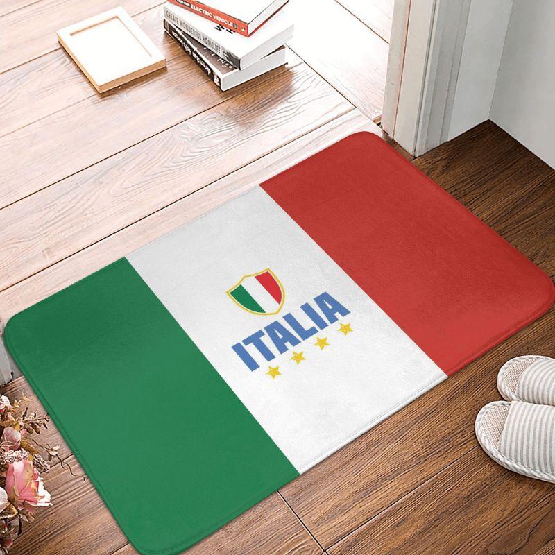 Flag of Italy Floor Mat for Front Door Personalized Door Mat Non Slip Kitchen Bathroom Carpet Rug Home Office Decoration