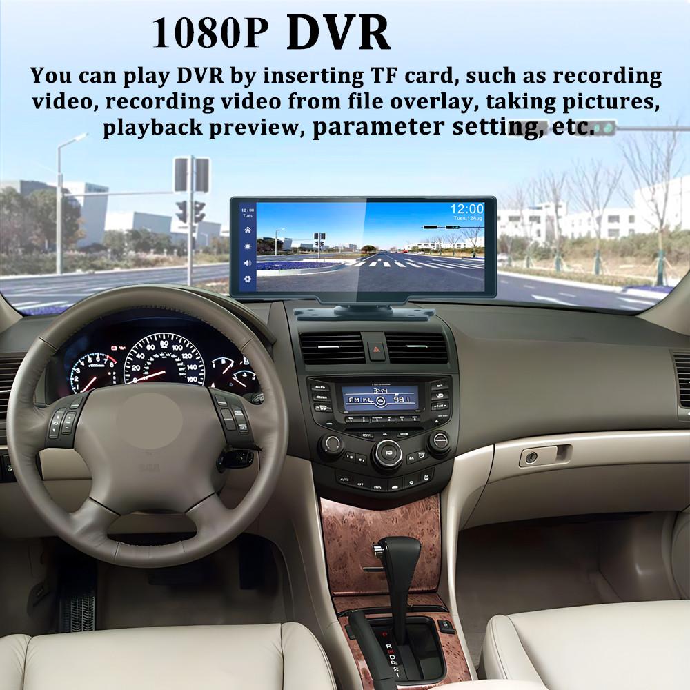 10.26" Dash Cam DVR Support Wireless Carplay & Android Auto BT FM 1080P Player
