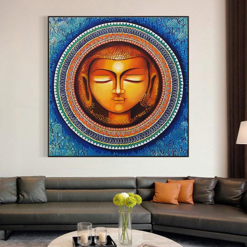Abstrakte Buddha Shakyamuni Wandkunst, religiöser Buddhismus, Leinwandgemälde, hinduistische Kunst, Poster und Drucke für Wohnzimmer, Heimdekoration