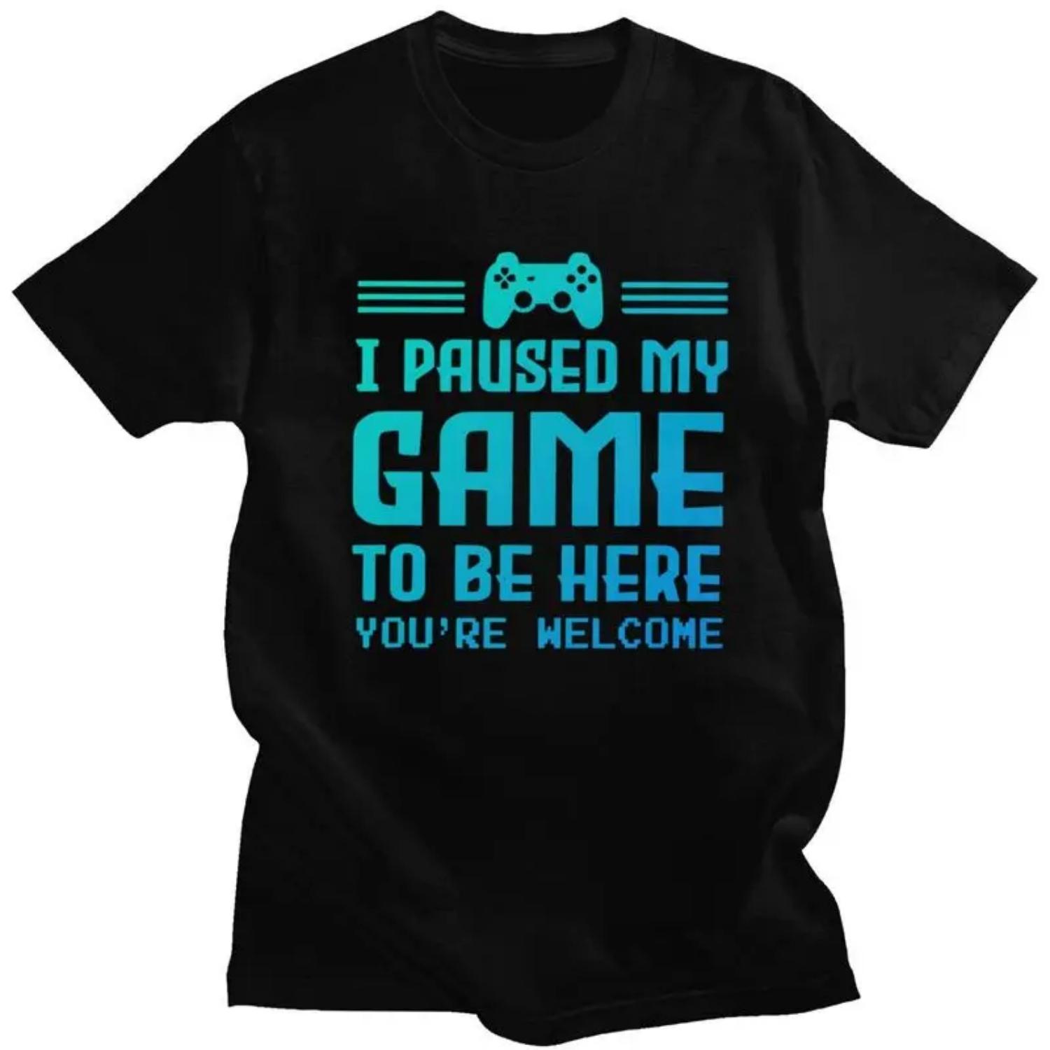 

Custom I Paused My Game To Be Here F T Shirt for Men Tshirt Casual Tees Gamer Gift T-shirt Clothing S разноцветный