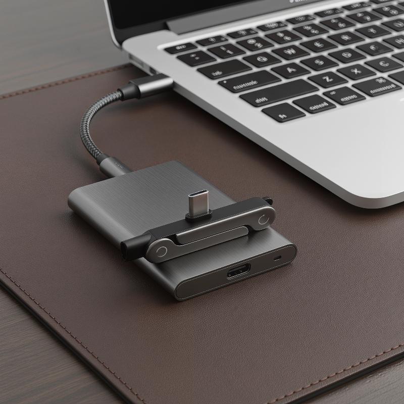240W Type C To Type C 2-in-1 Fast Charging Data Adapter With Phone Stand Function Foldable Phone Charging Bracket Adapter
