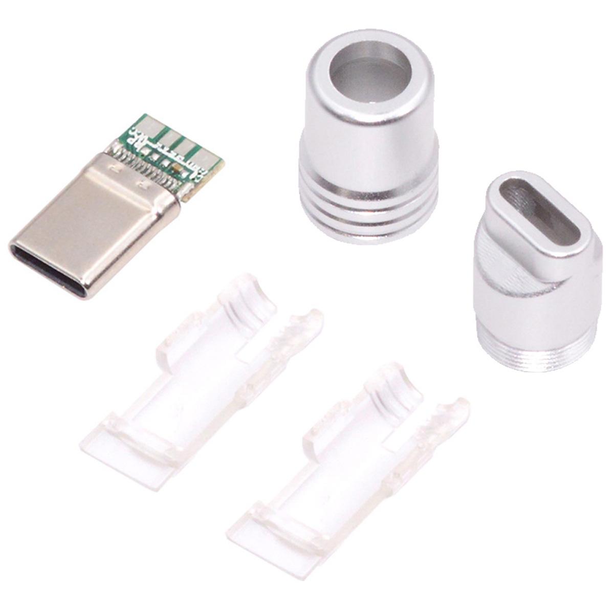 

CN-026-BK USB 3.1 Type-C Male Plug Connector Solder Type with Aluminum Alloy Shell for 4.0mm-6.0mm Cable B