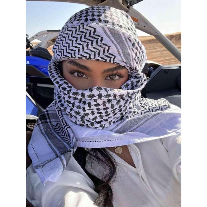 

Арабская куфия шемаг шарф хлопок зимняя шаль грелка для шеи накидка на голову ветрозащитный тактический походный шарф для мужчин и женщин 138x138cm