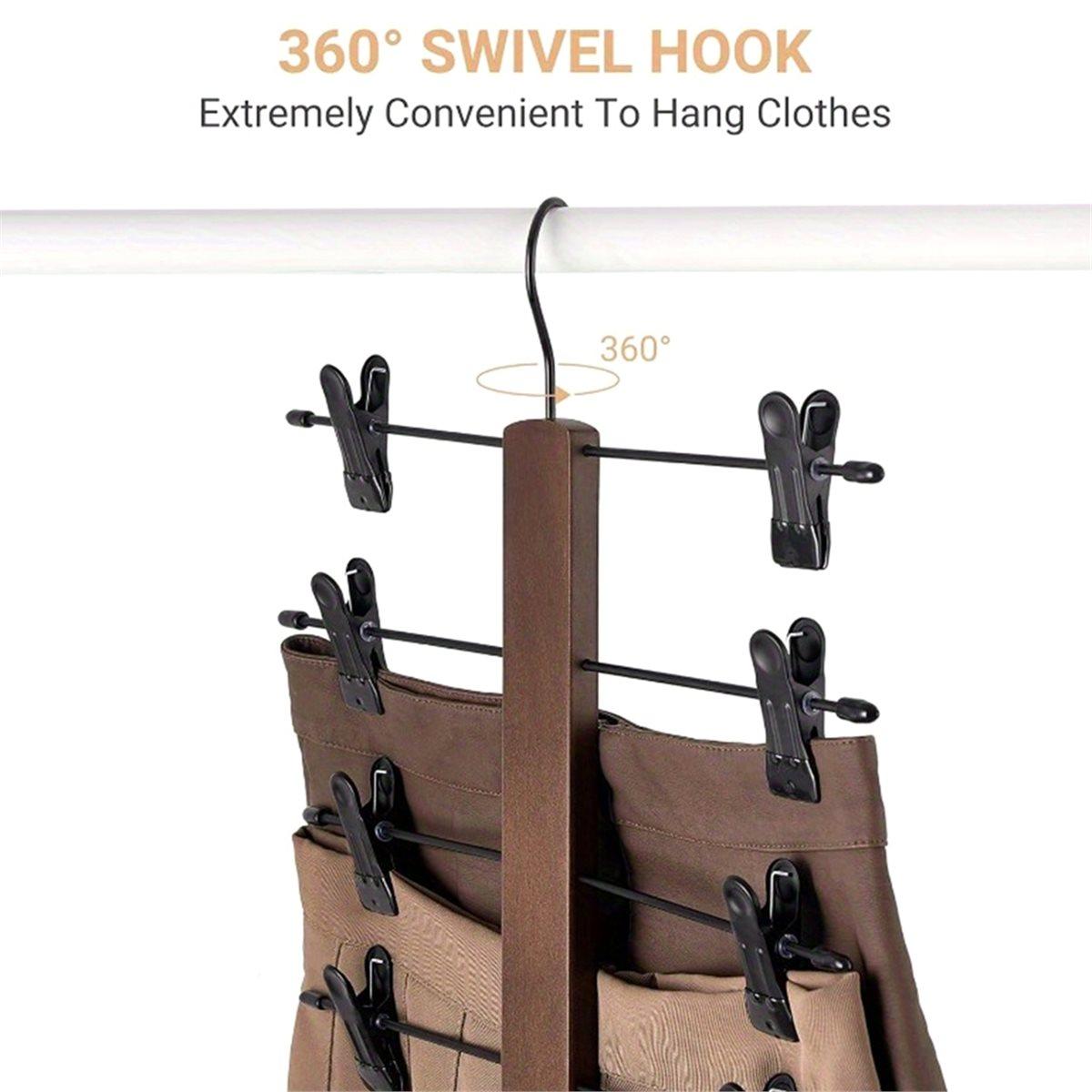 

2026 New 1pc 5-Tier Heavy-Duty Pants Hanger with 360° Rotating Levels&Adjustable Height-Space-Saving Skirt/Pants/Jeans Organizer China Mainland
