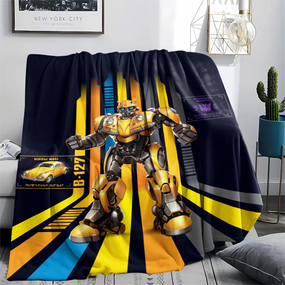 1Pc Bumblebee Print Flannel Blanket, High quality Comfortable for All Seasons, Home Decor, Warmth and Comfort, Perfect for Christmas Gifts