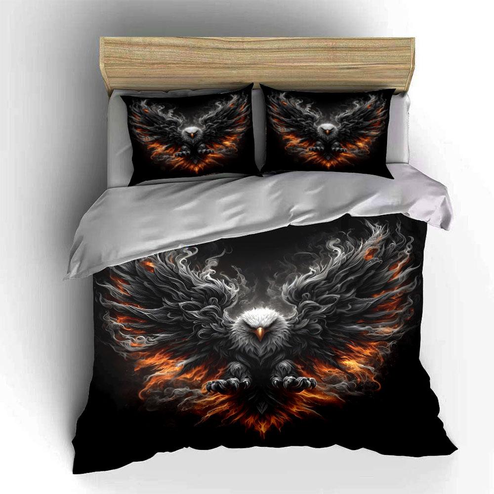 """Feuriger Adler Kunst Dekoration Set"" Weiches Hautfreundliches Bettwäsche Set Enthält 1 Bettbezug Und 2 Kissenbezüge Geschenk"""