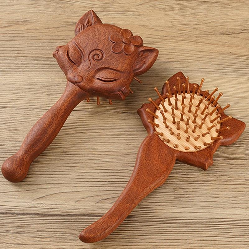 Haarpflege Tierform Luftkissen Sandelholzkamm Tragbarer Antistatischer Massagekamm Lindert Kopfhaut Luftkissenkamm Geschenk