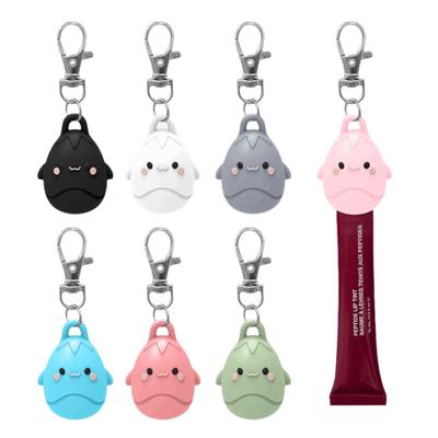 New Silicone Lip Balm Keychain Cap Makeup Tool Accessories Key Ring Lipstick Storage Cap Bag Pendant Lip Gloss Keychain Cap